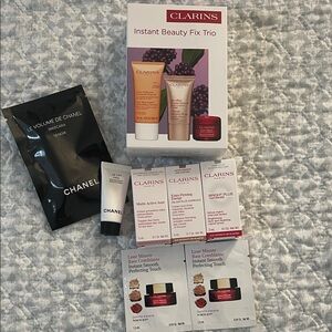 Clarins Beauty Essentials Set with Red and Purple Accents